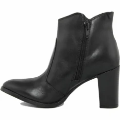 Bottines à talon en Cuir noires - Talon 8 cm