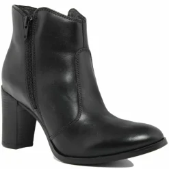 Bottines à talon en Cuir noires - Talon 8 cm