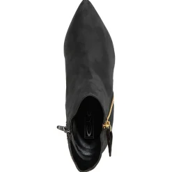 Bottines à talon en Velours de Cuir Cleopatre noires - Talon 10 cm