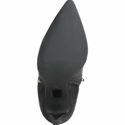 Bottines à talon en Velours de Cuir Cleopatre noires - Talon 10 cm