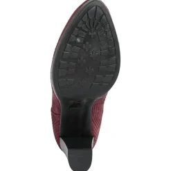 Bottines à talon en Velours de Cuir Vivi vin - Talon 8.5 cm