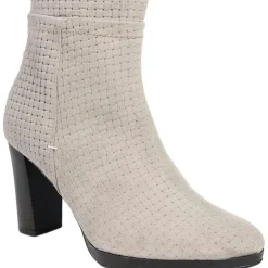 Bottines à talon en Velours de Cuir Vivi castor - Talon 8.5 cm