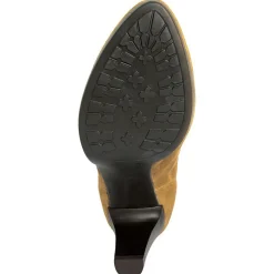 Bottines à talon en Velours de Cuir April camel - Talon 8.5 cm