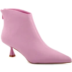 Bottines à talon Louise roses - Talon 5 cm