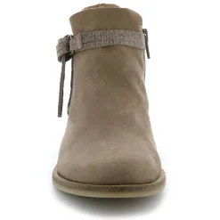 Bottines Bi-matière en Cuir lisse Stila Mix beige foncé