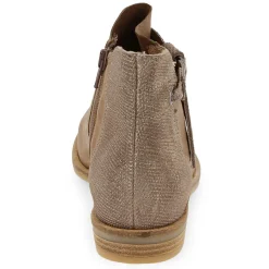 Bottines Bi-matière en Cuir lisse Stila Mix beige foncé