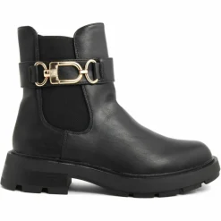 Bottines chelsea plates noires - Talon 4 cm