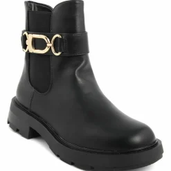 Bottines chelsea plates noires - Talon 4 cm