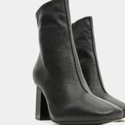 Bottines en Cuir à talon géométrique noires - Talon 8,5 cm