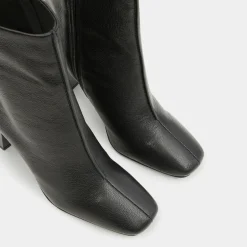 Bottines en Cuir à talon géométrique noires - Talon 8,5 cm