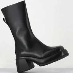 Bottines en Cuir & Textile cassia noires