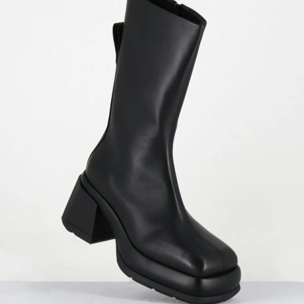 Bottines en Cuir & Textile cassia noires