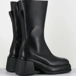 Bottines en Cuir & Textile cassia noires