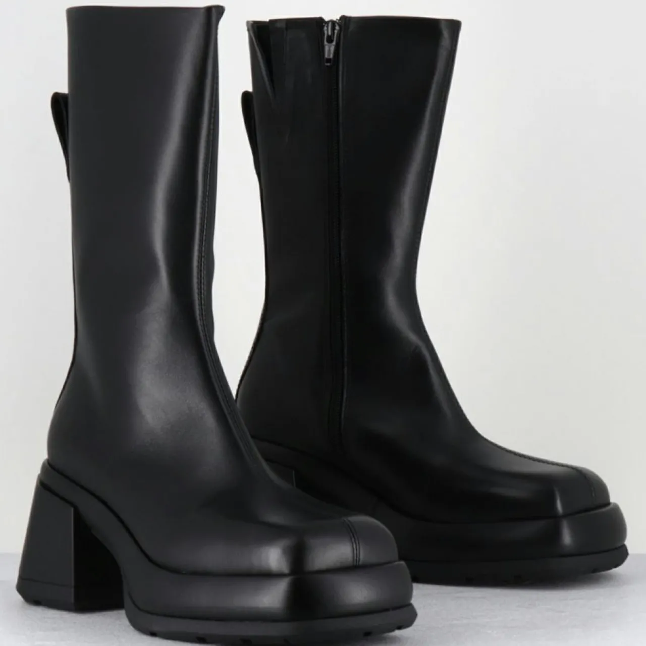 Bottines en Cuir & Textile cassia noires