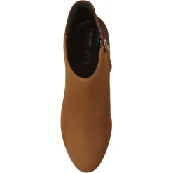 Bottines en Cuir & Velours de Cuir Pheby 80 cognac - Talon 8 cm