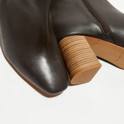 Bottines en Cuir Alba marron - Talon 8,5 cm