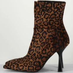 Bottines en Cuir Asia leopard - Talon 9.5 cm