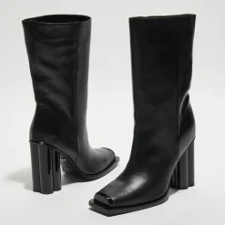 Bottines en Cuir Clover noires - Talon 10 cm