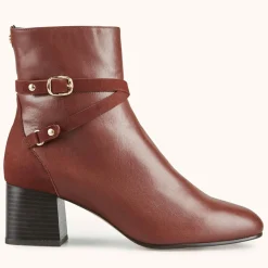 Bottines en Cuir et Velours de Cuir Zolana marron - Talon 5 cm