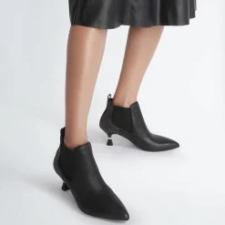 Bottines en Cuir Gaia noir/marron - Talon 6 cm