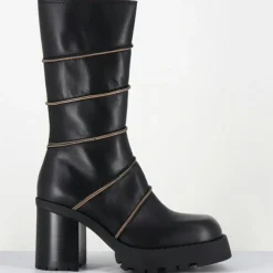 Bottines en Cuir graciane noires - Talon : 9.5cm