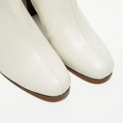 Bottines en Cuir Julia beiges - Talon 7,5 cm