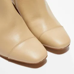 Bottines en Cuir Lena café au lait - Talon 8 cm