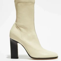 Bottines en Cuir Lesly beiges - Talon 9,5 cm