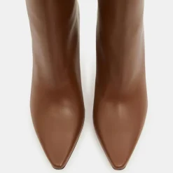 Bottines en Cuir Lina marron - Talon 9,5 cm