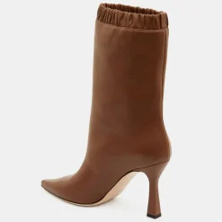 Bottines en Cuir Lina marron - Talon 9,5 cm