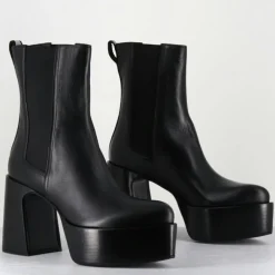 Bottines en Cuir M6571 noires - Talon : 9.5 cm