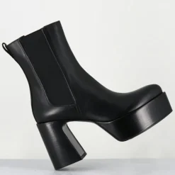 Bottines en Cuir M6571 noires - Talon : 9.5 cm