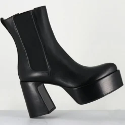 Bottines en Cuir M6571 noires - Talon : 9.5 cm
