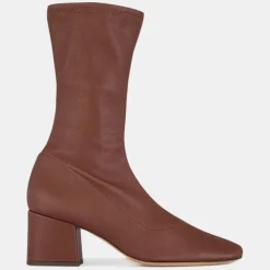 Bottines en Cuir Maya marron - Talon 6,5 cm