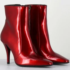 Bottines en Cuir mecha galaxie rouges - Talon : 9.5cm