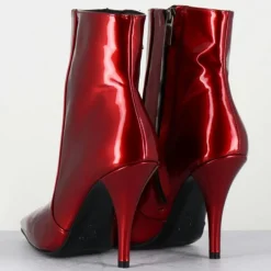 Bottines en Cuir mecha galaxie rouges - Talon : 9.5cm