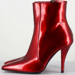 Bottines en Cuir mecha galaxie rouges - Talon : 9.5cm