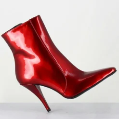 Bottines en Cuir mecha galaxie rouges - Talon : 9.5cm