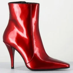 Bottines en Cuir mecha galaxie rouges - Talon : 9.5cm