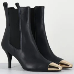 Bottines en Cuir nako bleu marine foncé - Talon : 7.5cm