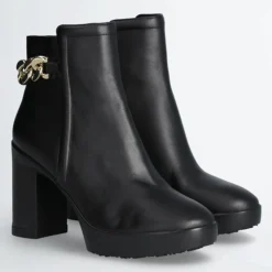 Bottines en Cuir Now noires - Talon 9 cm