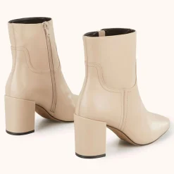 Bottines en Cuir Rissia beiges - Talon 7 cm