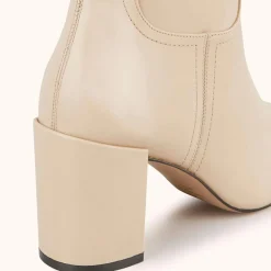 Bottines en Cuir Rissia beiges - Talon 7 cm