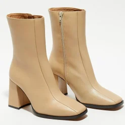 Bottines en Cuir Romy taupe - Talon 8,5 cm