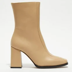 Bottines en Cuir Romy taupe - Talon 8,5 cm