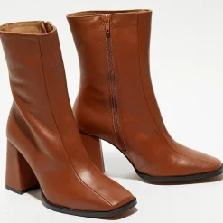 Bottines en Cuir Romy terracotta - Talon 8,5 cm