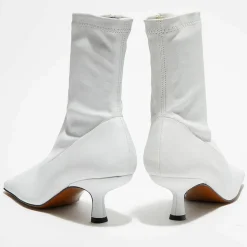 Bottines en Cuir Socks blanches - Talon 5,5 cm