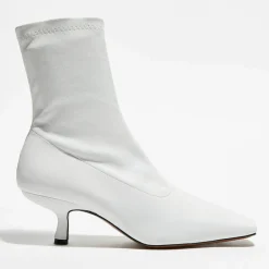 Bottines en Cuir Socks blanches - Talon 5,5 cm