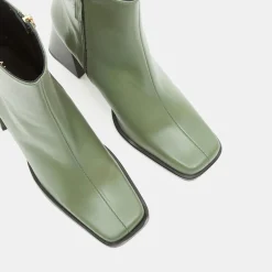 Bottines en Cuir South kaki - Talon 8.5 cm