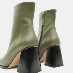 Bottines en Cuir South kaki - Talon 8.5 cm